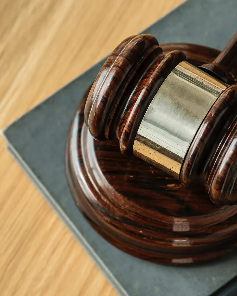 Judge’s gavel on a desk